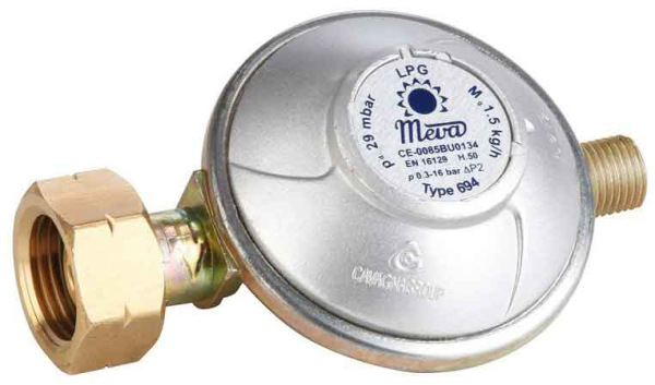 Regulátor tlaku 30 mbar - závit G1/4 LH, MEVA