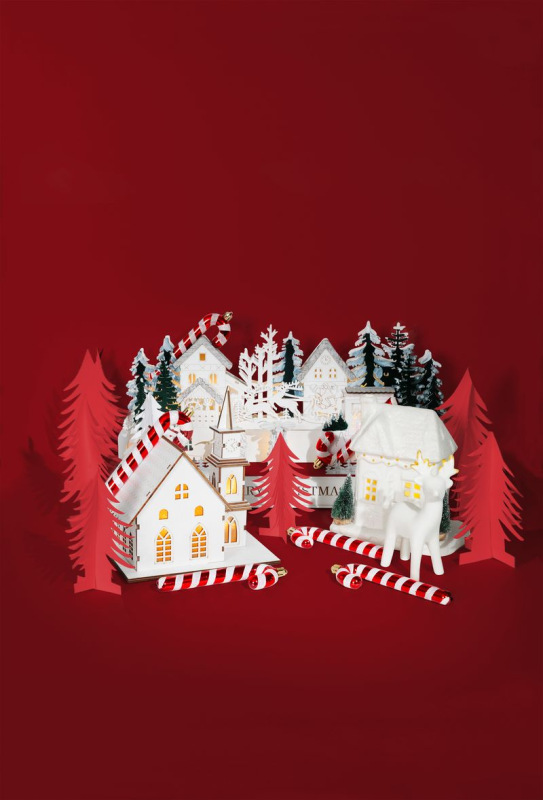 Dekorácia MagicHome Vianoce, Vianočná lízanka, bielo-červená, 12,5 cm, bal 6ks 4