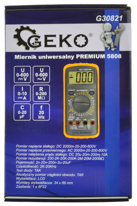 Digitálny multimeter PREMIUM 5808, GEKO 7