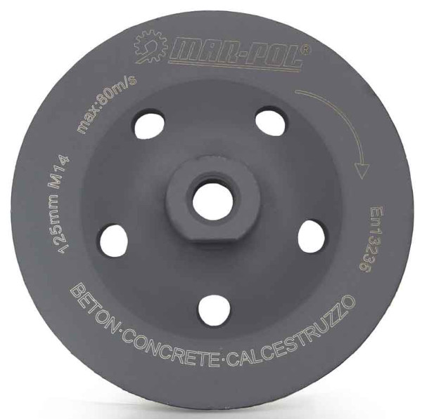 Brúsny diamantový kotúč 125 mm TURBO so závitom M14, na betón, MAR-POL 1