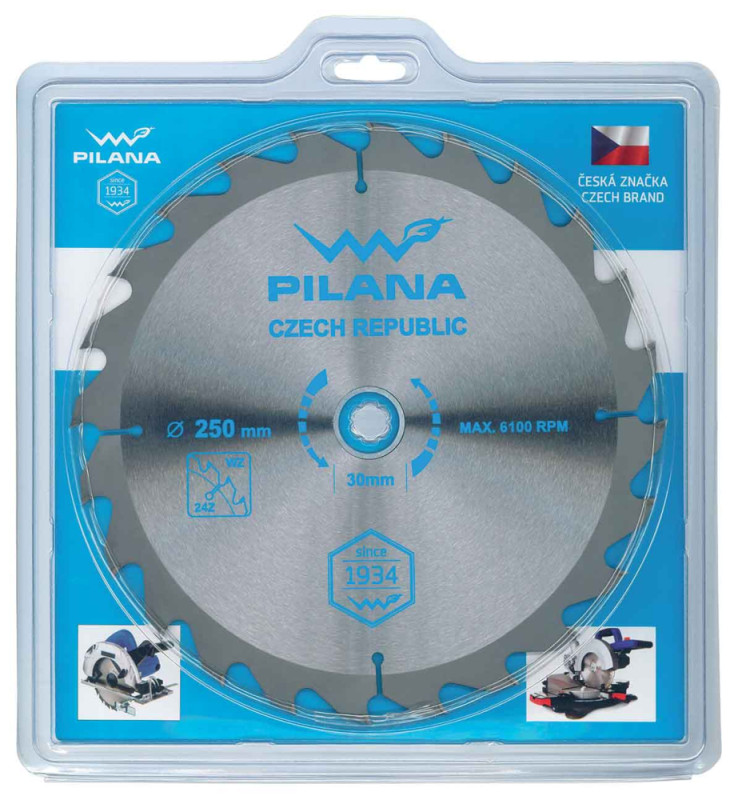 Pílový kotúč s SK plátkami 250x2,4x30 zuby 40 WZ, PILANA 2