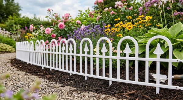 Ohrada Gardens F709, 61x32 cm, plastová, biela, mini dekoračný plot, bal. 4 ks 1