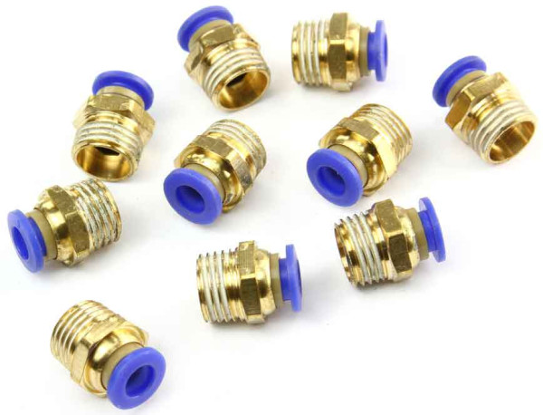 Sada pneumatických rýchlospojok so závitom 1/4", 6 mm, 10 ks, MAR-POL 3