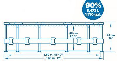 Bazén Bestway® Steel Pro MAX, 56416, kartušová filtrácia, 366x76 cm 4