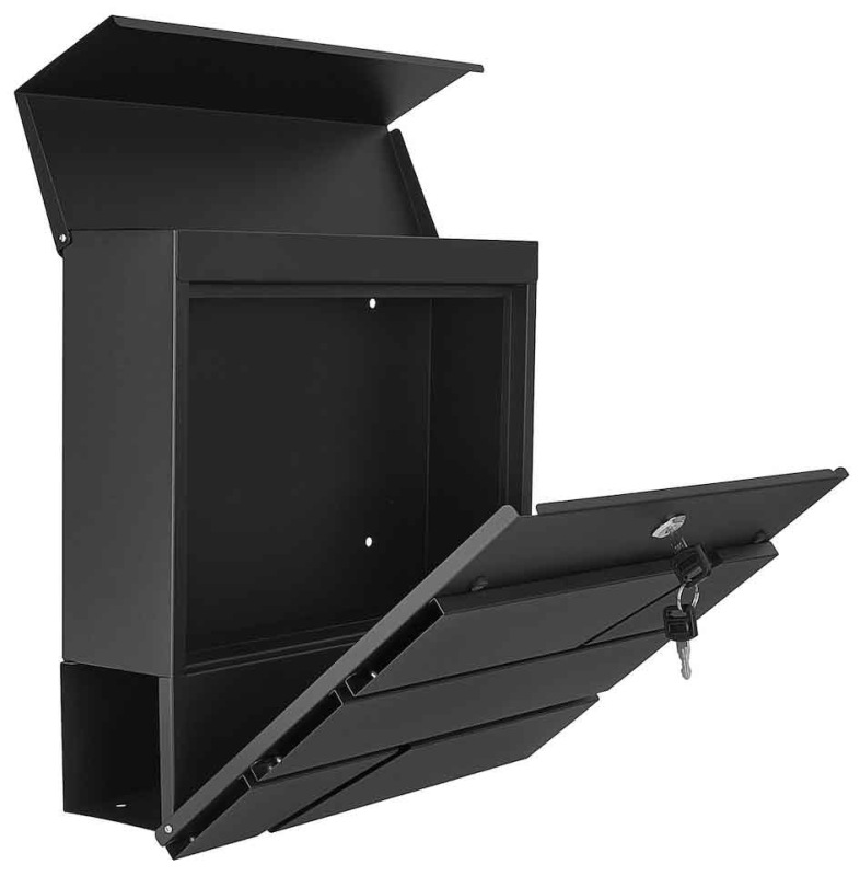 Poštová schránka 36,5 x 36,5 x 10 cm, čierna, GEKO 3