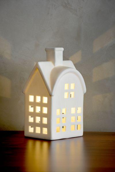 Dekorácia MagicHome, Domček, LED, biely, porcelán, 8,7x7,3x15,3 cm 4