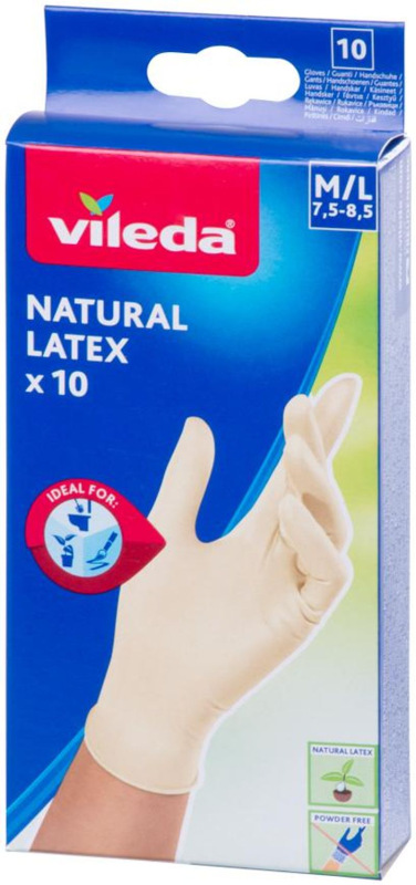 Rukavice Vileda Natural Latex, M/L, bal. 10 ks 1