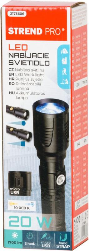 Svietidlo Strend Pro Flashlight LB10208, 1700 lm, AluBody, USB 4