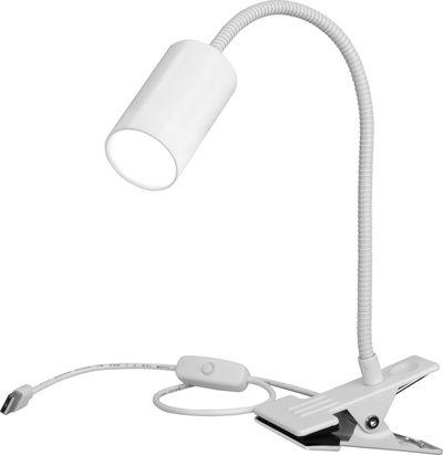 Lampa Strend Pro, stolná, s klipsou na uchytenie, Alu, biela, USB, 41 cm 1