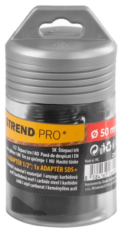 Tŕň Strend Pro, štiepací klin, kužeľ, 50 mm, 2x adaptér, na drevo 4