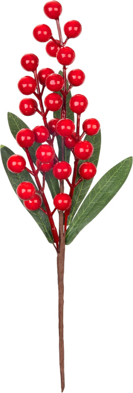 Vetvička MagicHome Vianoce, skimmia, 30 cm