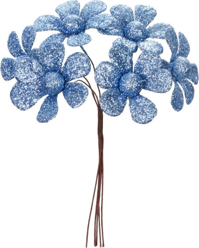 Kvet MagicHome Vianoce, margarétky, modrý, 14 cm