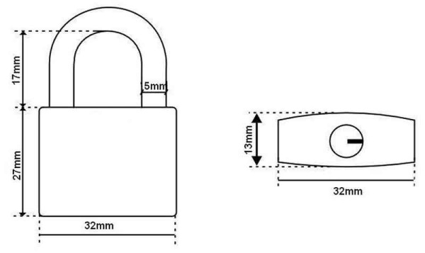 Zámok visiaci liatinový, farebný AB-30 mm, XL-TOOLS 5