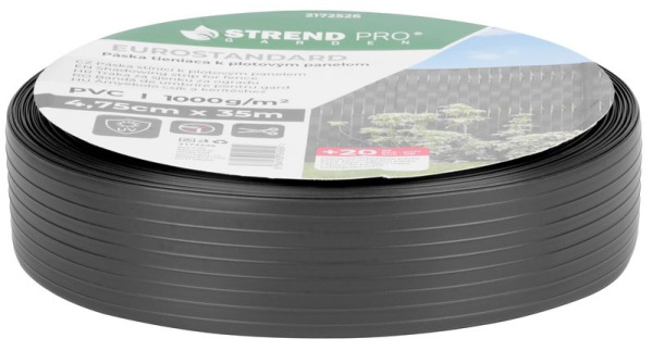 Páska Strend Pro EUROSTANDARD, 47,5 mm, L-35 m, tieniaca, antracit, krycia, na plotové panely, s 20 3