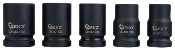 Sada 1/2" úderových hlavíc torx E6-E24, 11-dielna sada v kazete, GEKO 2