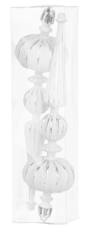 Ozdoba MagicHome Vianoce, 2 ks, 16 cm, strieborné, na vianočný stromček