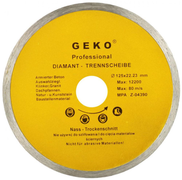 Diamantový kotúč celoobvodový 125 x 22 x 1,9 mm, GEKO
