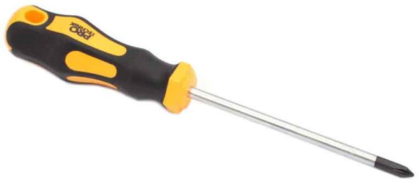 Skrutkovač PH 1 x 100 mm, žltočierna rukoväť, PRO-TECHNIK