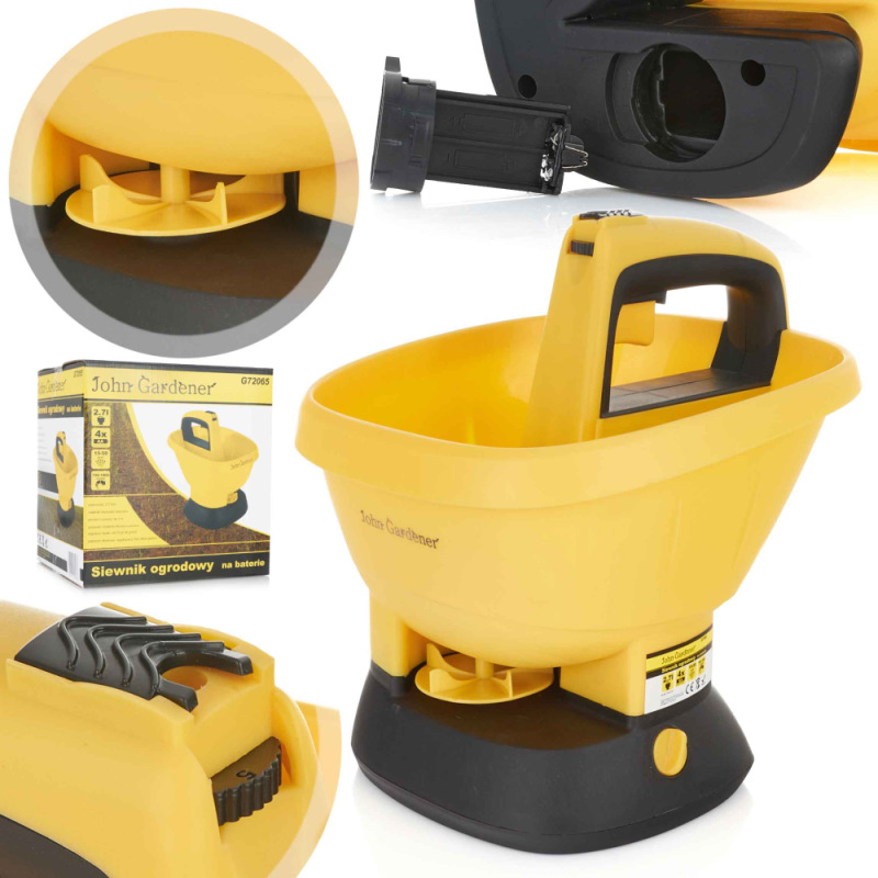 Akumulátorové rozmetadlo trávnikového semena a hnojív, objem 2,7 litra, GEKO 2