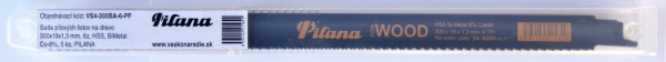 Sada pílových listov na drevo 300x19x1,3 mm, 6z, HSS, BiMetal Co-8%, 5 ks, PILANA