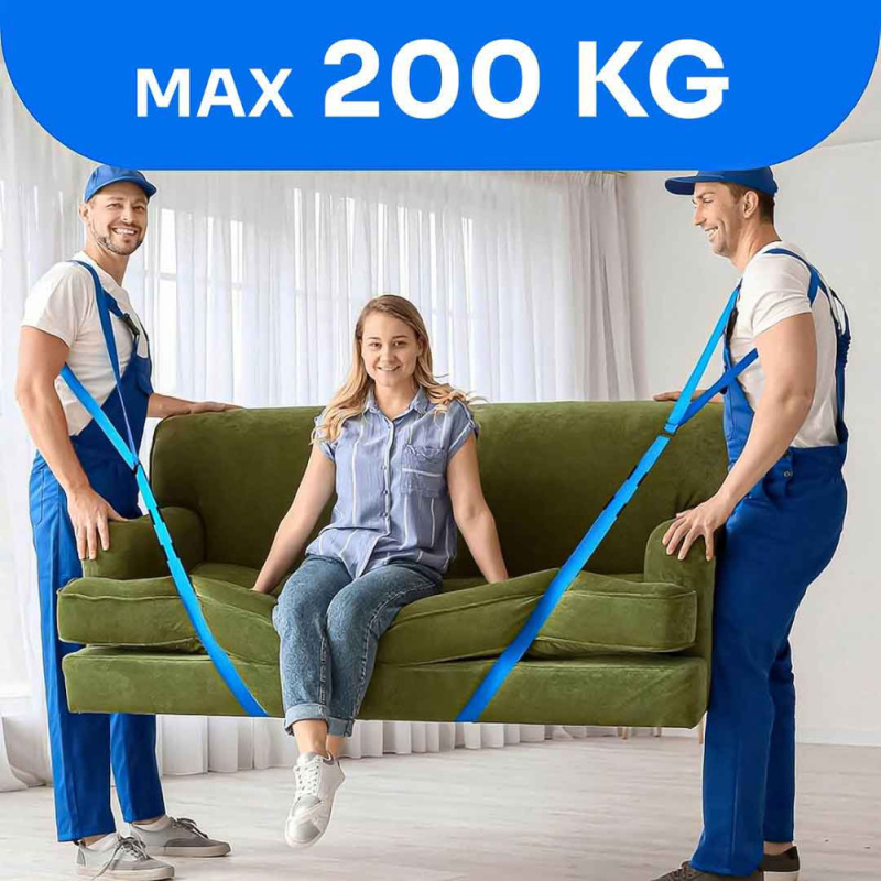 Transportné pásy s popruhmi na premiestňovanie nábytku 2,9 m / 270 kg / 50 mm, GEKO 8