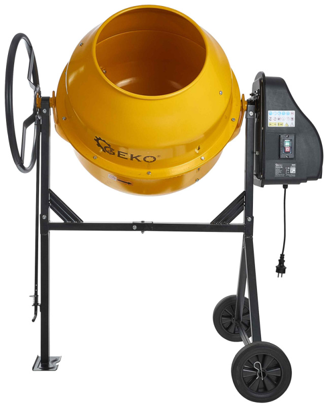 Miešačka elektrická 220 V, bubon 200 litrov, 1000 W, priemer plniaceho otvoru 395 mm, GEKO 3