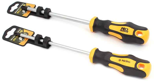 Skrutkovač PH 3 x 150 mm, žltočierna rukoväť, PRO-TECHNIK 4