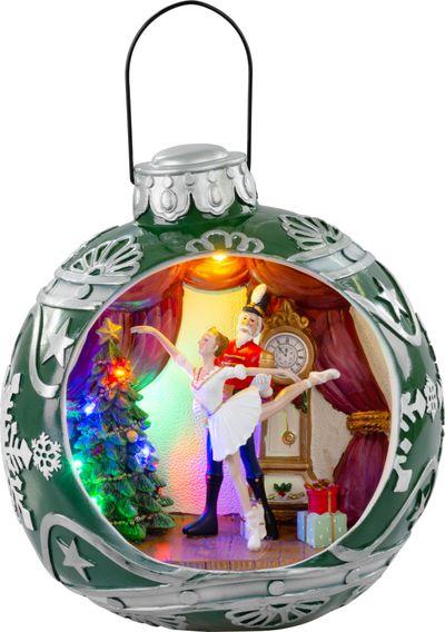 Dekorácia MagicHome Vianoce, Balet v guli, 7 LED, farebná, s melódiami, 3xAA, interiér, 30,50x26,50x