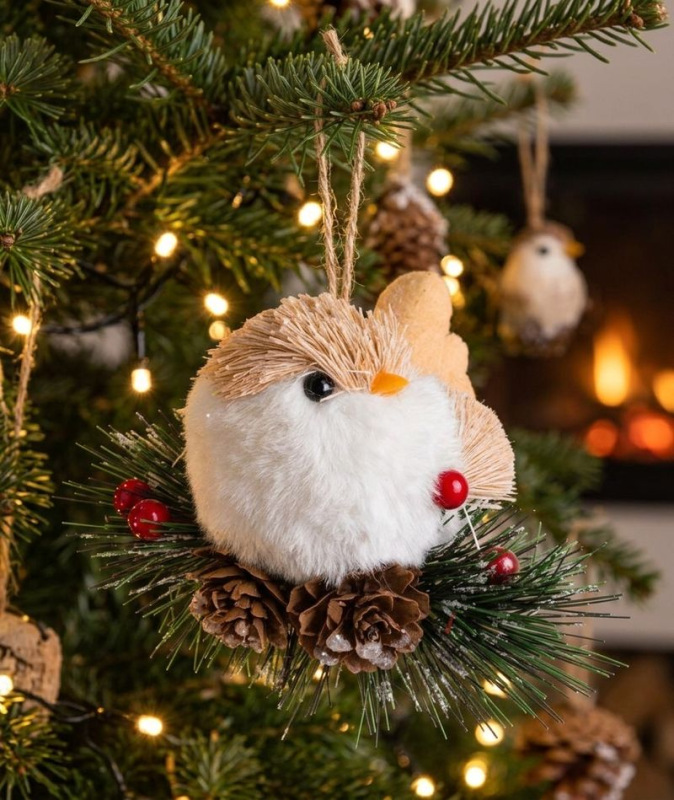 Dekorácia MagicHome Vianoce, Vtáčik na vetvičke, 10x6x9 cm 1