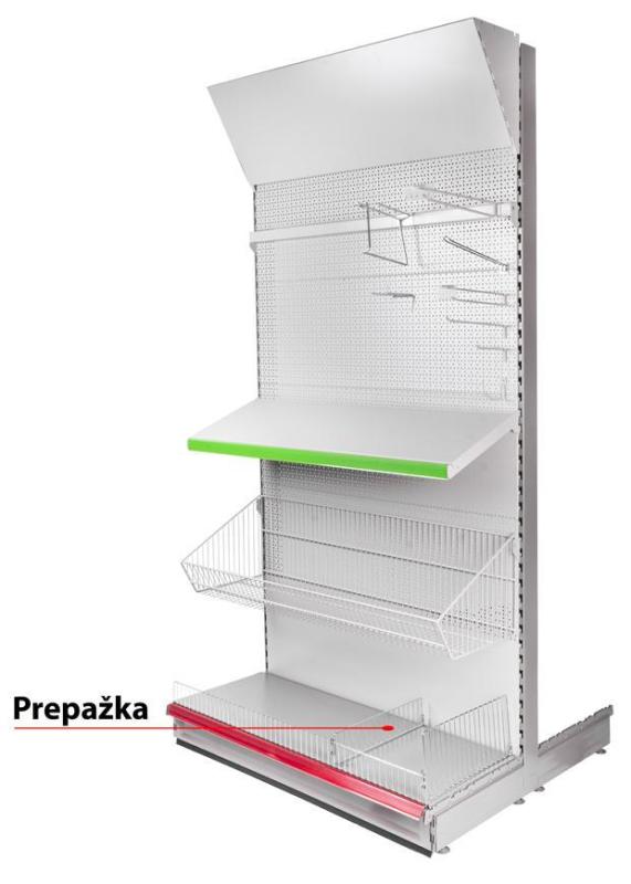 Prepážka Racks H38-380, 470x100 mm, Cr, bočná