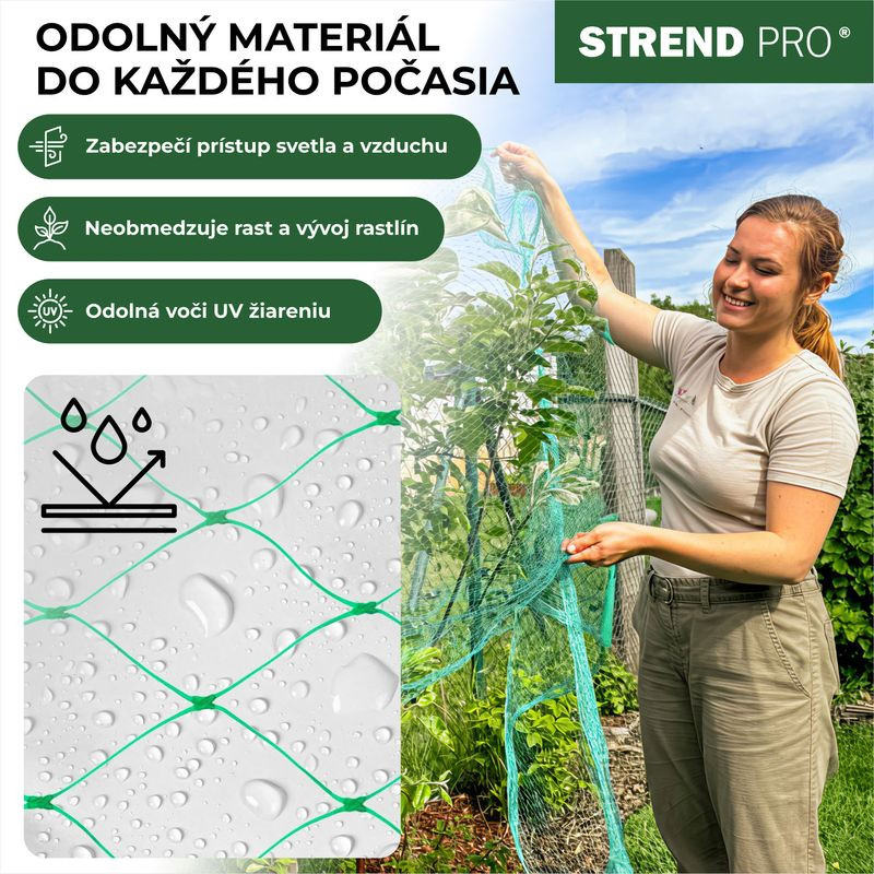Sieť Strend Pro, 2x10 m, oko 18 mm, proti vtákom, PE 6