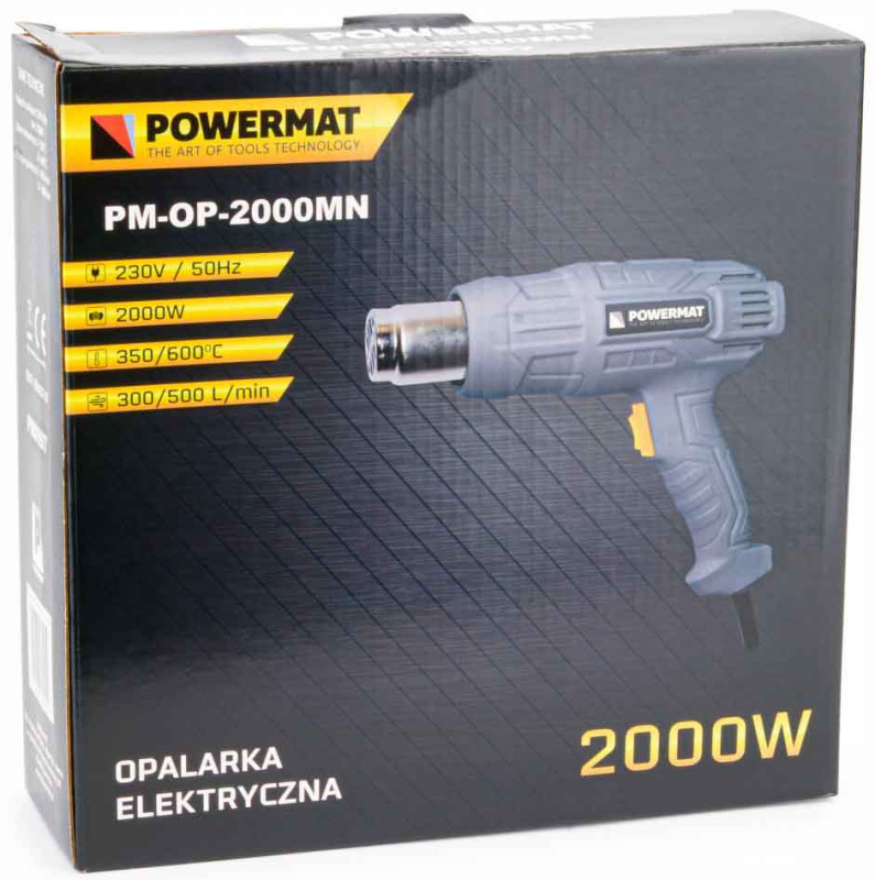 Teplovzdušná pištoľ 1.000/2.000 W, 4 dýzy, 2 stupne teploty, 300/600 C°, POWERMAT 1