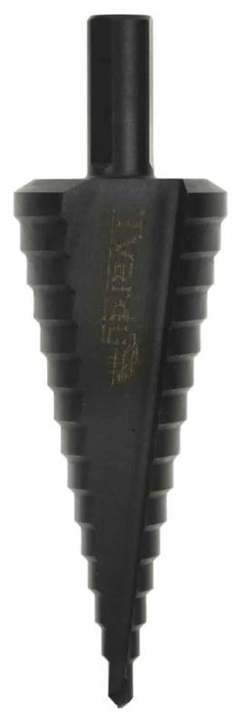 Vrták stupňovitý 4-32 mm do plechu, HSS M2 TiAIN krok 2mm, rovná drážka, TVARDY