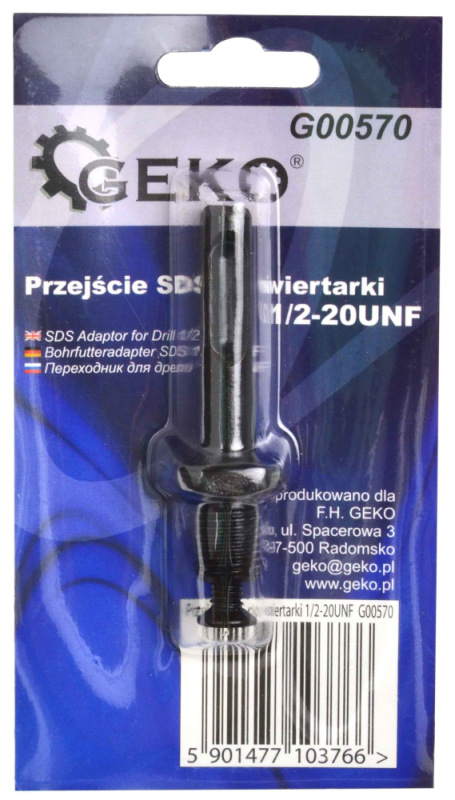 Adaptér SDS + na 1/2"závit 20-UNF, GEKO 1