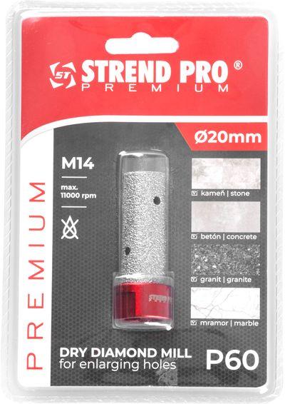 Fréza Strend Pro Premium DM618, M14, 20 mm, G60, diamant, na zväčšovanie dier k vyrezávacím korunkám 1