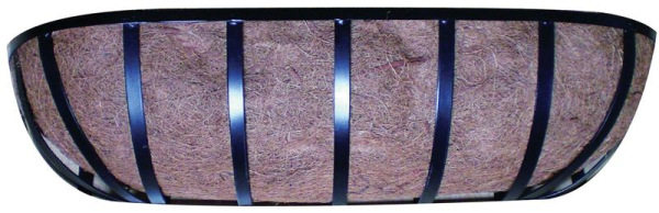 Kvetináč Strend Pro LC-CocoH-39, 61x17x18 cm, oceľ/kokos, nástenný ovál