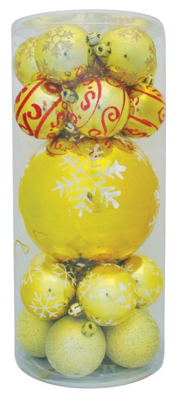 Gule MagicHome Vianoce, 20 ks, zlaté s ornamentmi, mix, 6-17 cm