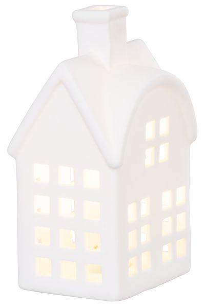 Dekorácia MagicHome, Domček, LED, biely, porcelán, 8,7x7,3x15,3 cm 1