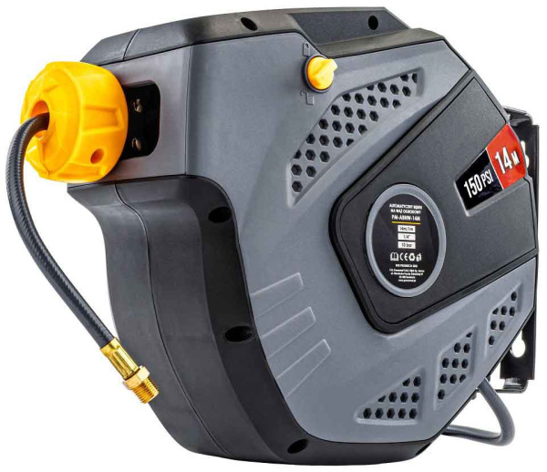 Samonavíjací závesný bubon s hadicou na vzduch, 6,5 x 10 mm, dĺžka 14 m, POWERMAT