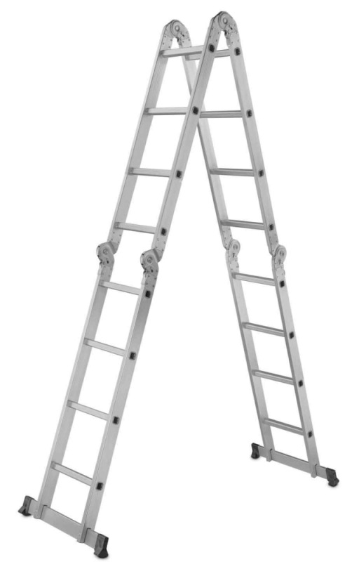 Rebrík štvordielny kĺbový 4 x 4 priečok, 470 cm, 13,4 kg, GEKO 8