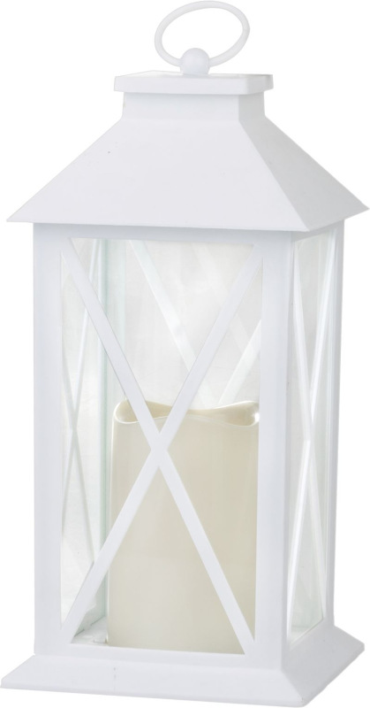 Lampáš MagicHome Vianoce, LED teplá biela, 3xAAA, plast, časovač, biely, 14x14x32.2 cm, pohyblivý pl 1