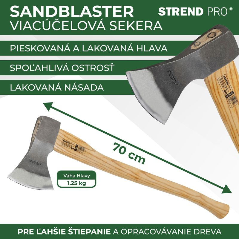 Sekera Strend Pro A613B Sandblaster 1250 g, drevená násada 700 mm 2