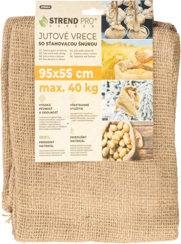 Vrece Strend Pro Garden, jutové, 95x56 cm, max.40 kg, so šnúrou 2