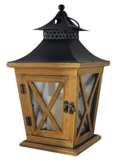 Lampáš MagicHome LW8680, 19x19x36 cm, LED, 3xAA, drevo