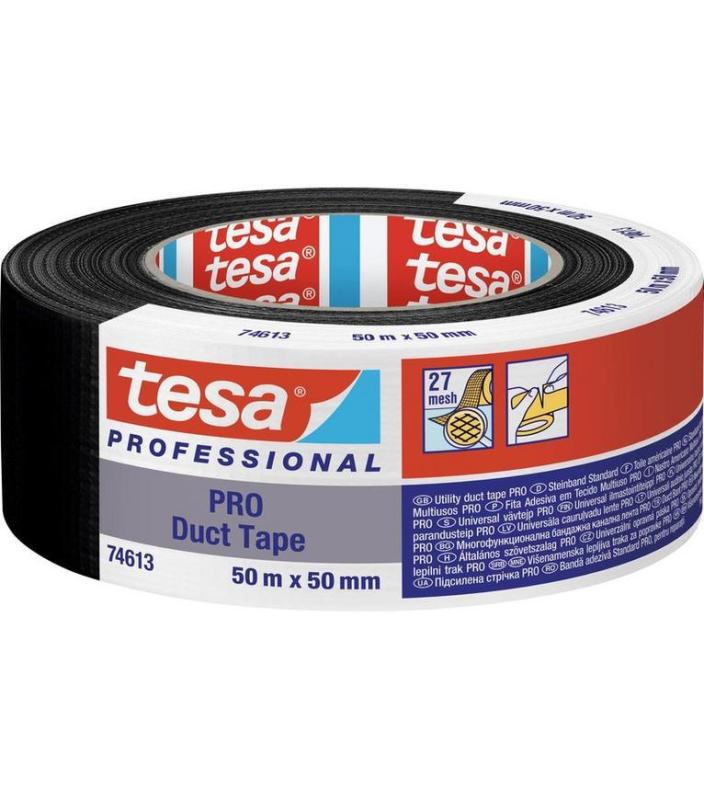 Páska tesa® PRO Duct tape, 50 mm, L-50 m, textilná, čierna