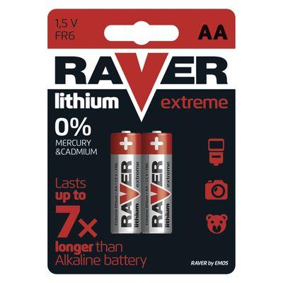 Batéria RAVER FR6, líthiová batéria, bal. 2 ks, AA tužka
