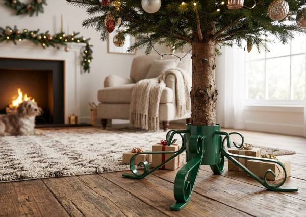 Stojan MagicHome Vianoce Blackbird, na stromček, zelený, kovový 1