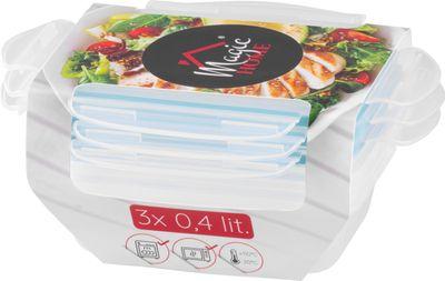 Dóza MagicHome Lunchbox set YH375, obdĺžniková, sada 3 ks, 400 ml, 162x111x51 mm 3