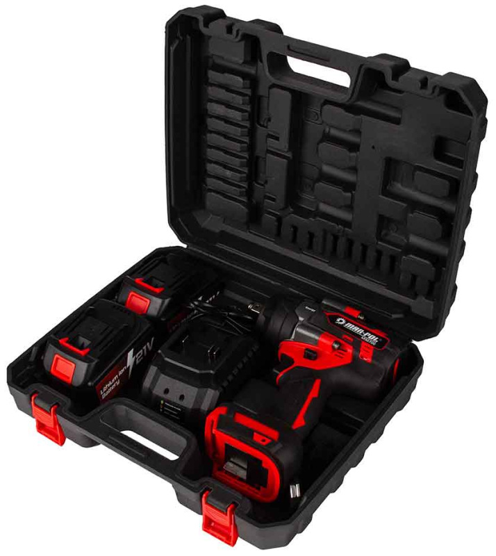 Akumulátorový rázový uťahovák 1/2", 1000Nm, 2x 4Ah, 1x nabíjačka, MAR-POL 13