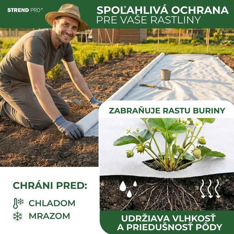 Textília Garden B4404 1,6x50 m, netkaná, 17 g/m, biela, rolka 3